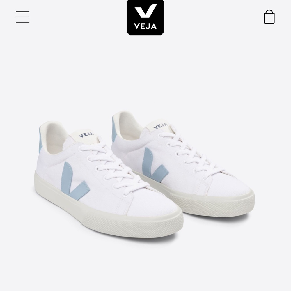 NWT Veja Campo Canvas “White Steel” size 5 (size 36 European)